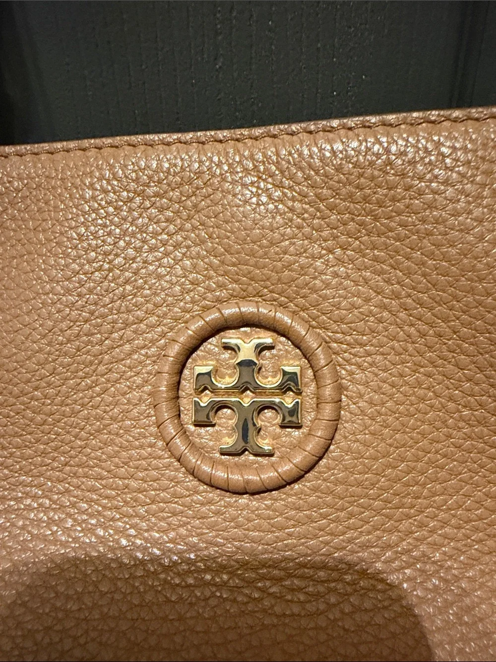 Tory Burch Tan Pebbled Leather Chain Shoulder Bag